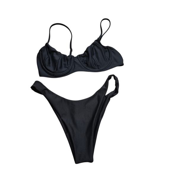 Lahana x Victoria Other - Lahana x Victoria Swim Bikini Set in Black Womens Size M